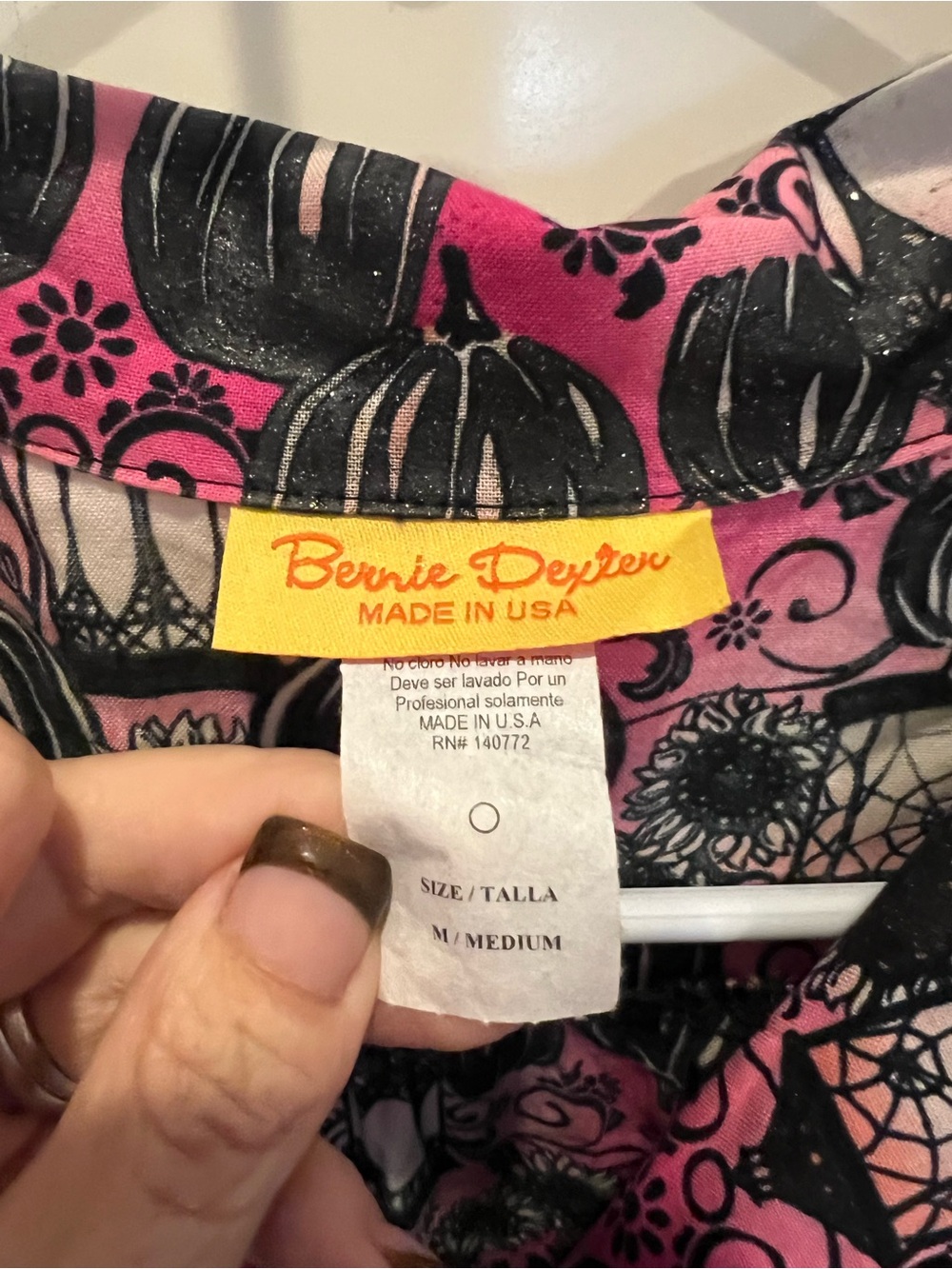 Bernie Dexter Fuchsia/Black Pumpkins and Lanterns Dress Glitter accents